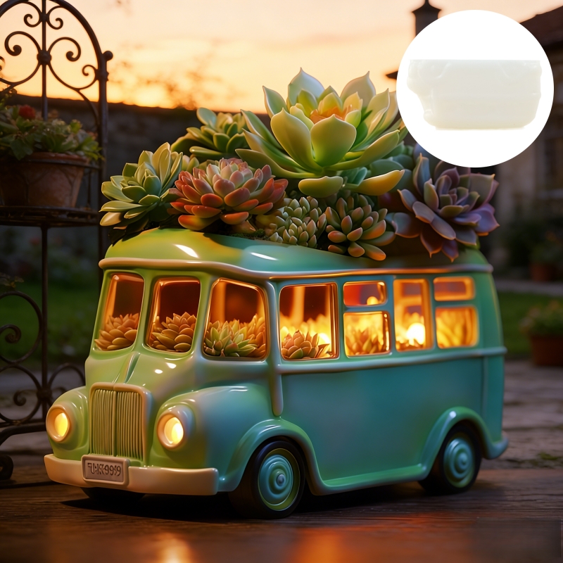 Bus succulent plant flowerpot  - Potsticker Mold recension och pris