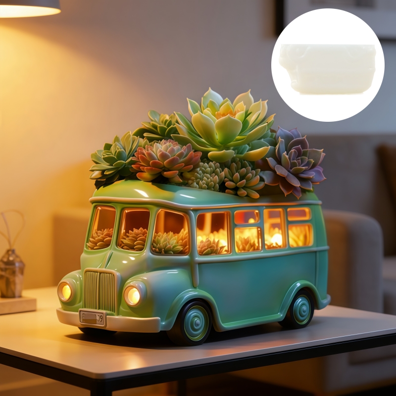 Bus succulent plant flowerpot  - Potsticker Mold recension och pris